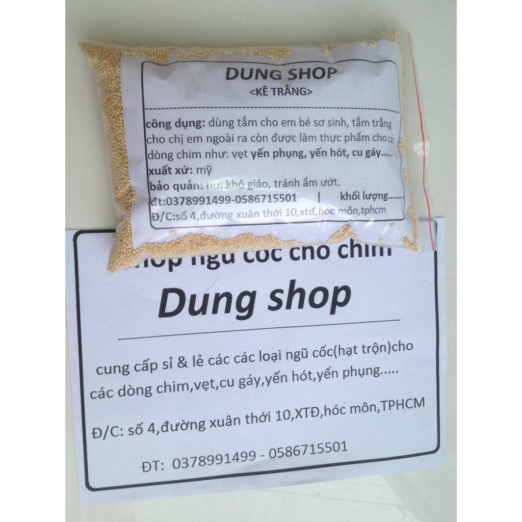 Hạt kê trắng nguyên vỏ cho chim 1kg