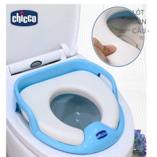 Bệ ngồi toilet, nắp thu bồn cầu Chicco cho bé tập đi vệ sinh, đệm mông êm ái, phù hợp với tất cả loại bệt toilet