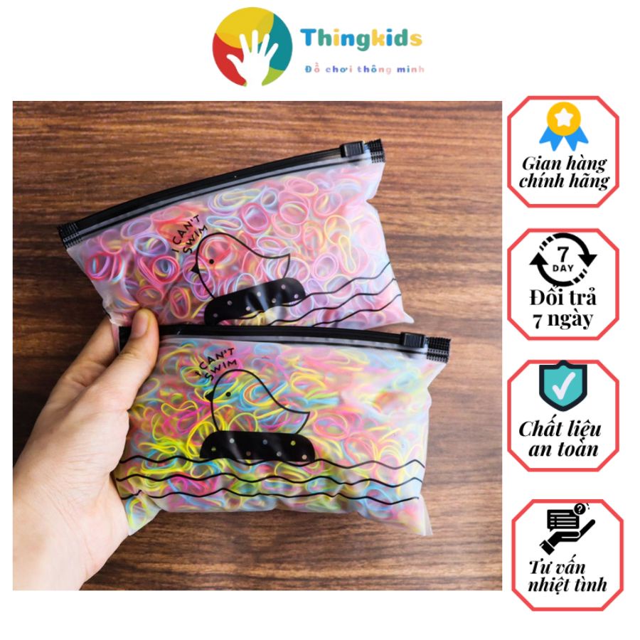 Túi Chun Buộc Tóc Phong Cách Hàn Quốc Set 500 Sợi - Thingkids