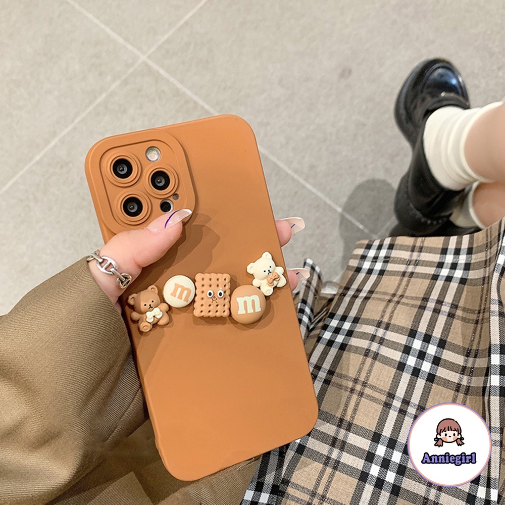Ốp điện thoại TPU mềm chống sốc họa tiết gấu bánh quy socola 3D cho iPhone 13 12 11 pro max 7 plus | BigBuy360 - bigbuy360.vn