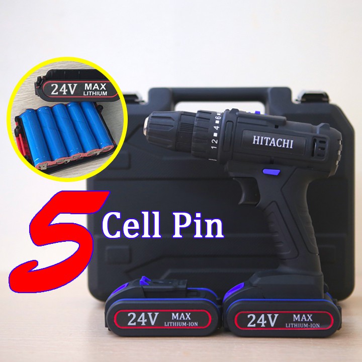 Khoan Pin Hitachi 24V - Hộp Nhựa 2 Pin