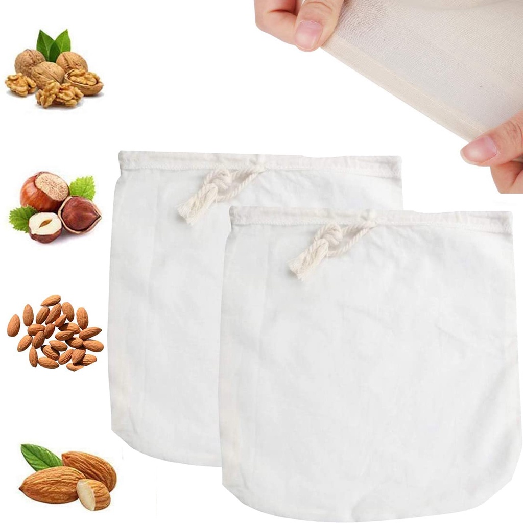 WMES1 Coffee Food Strainer Nut Milk Gauze Filter Bag Tea Cotton/Linen Reusable Multifunctional 12*12inch Breathable Cheesecloth