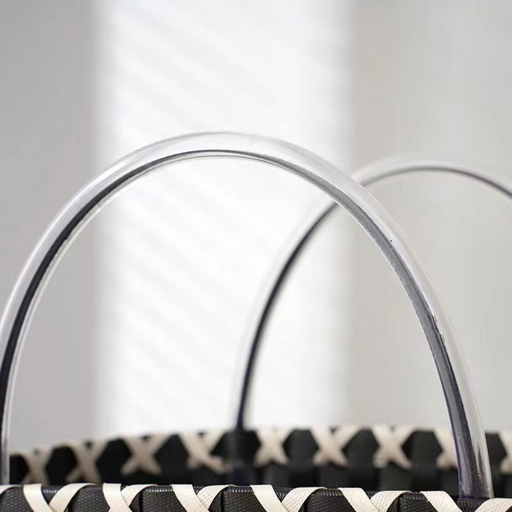 Giỏ Đan Mây Sức Chứa Lớn Màu Trắng Đen Tương Phản