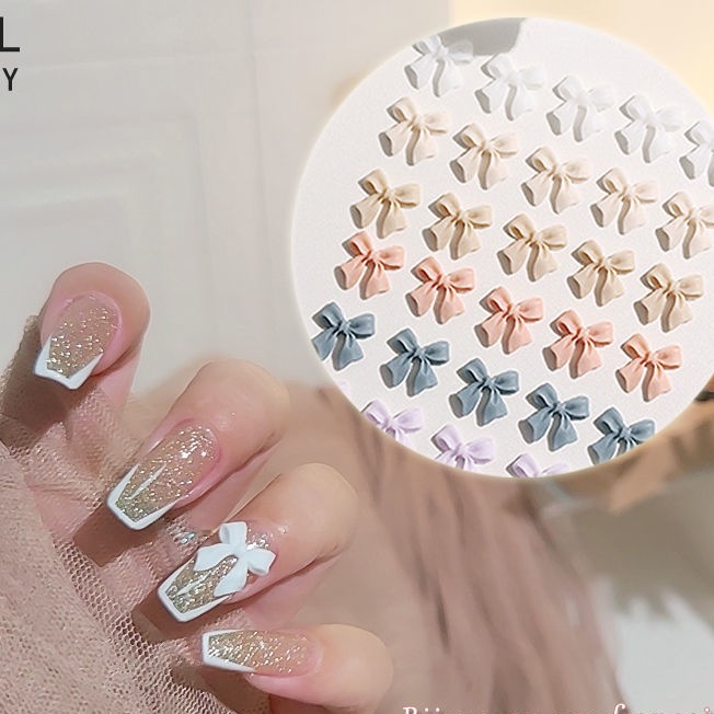 Charm nơ gắn móng nail, phụ kiện nơ lẻ cái
