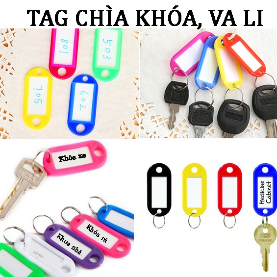 Name tag vali - thẻ ghi chú, ghi nhớ móc chìa khóa đa năng, thẻ đeo đánh dấu bảng tên cho học sinh, nhân viên