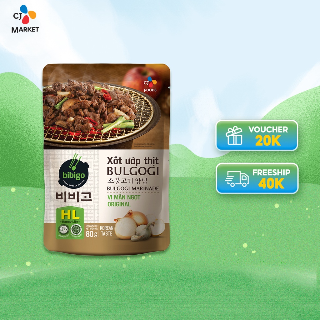 Xốt ướp thịt Bulgogi Vị mặn ngọt Bibigo Gói 80g