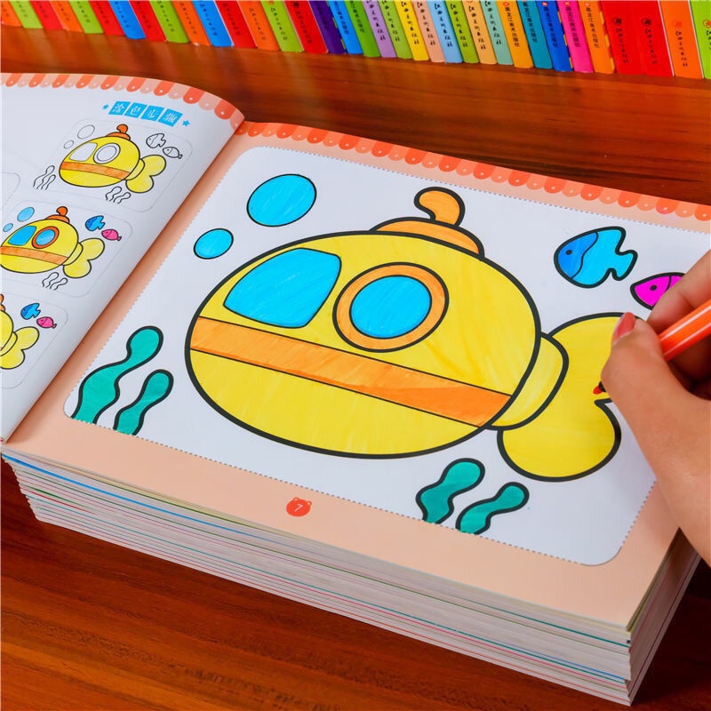 Sách tô màu cho trẻ em Sách tô màu cho trẻ em Sách tô màu nước cho trẻ em 3-5-7-8 tuổi Graffiti tô màu cho trường mẫu giáo