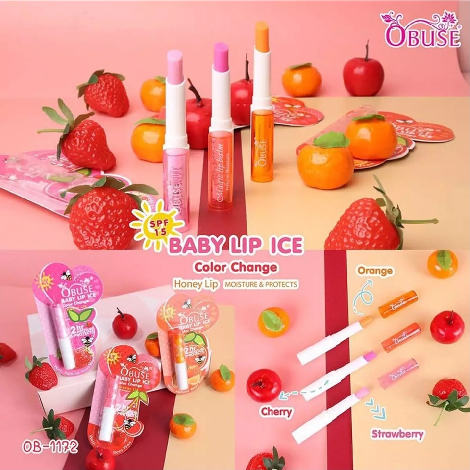 01 Son dưỡng môi mật ong Obuse Baby Lip Ice Thái Lan