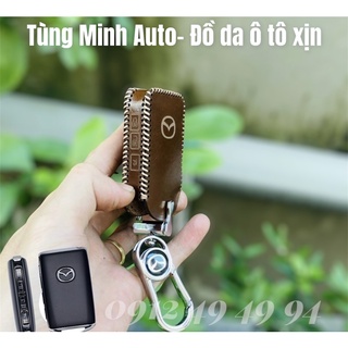 Bao da bọc chìa khoá xe ô tô mazda cx8 2022 da bò thật