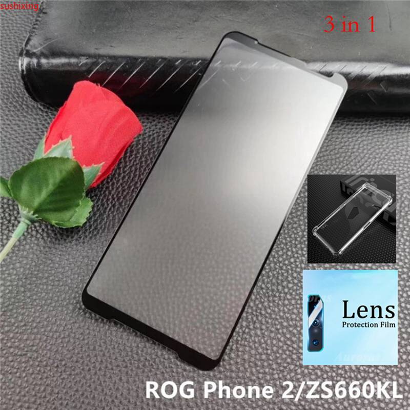 Ốp Điện Thoại + Phim Bảo Vệ Camera 3 Trong 1 Cho Asus Zenfone Rog Phone 2 3 5 ZS660KL ZS661KL ZS673KS