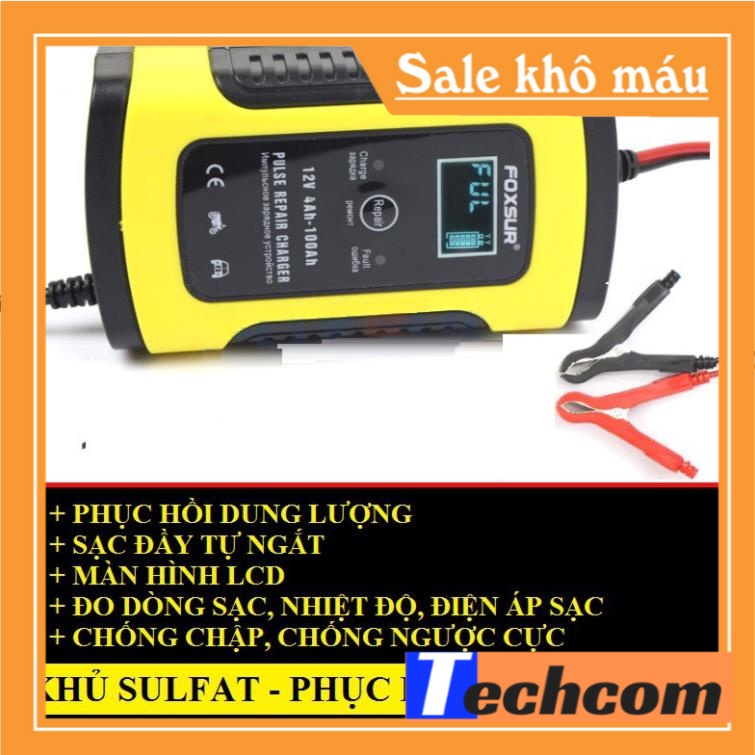 Máy khử sulfat ắc quy ,phục hồi dung lượng ắc quy, có chức năng sạc ắc quy đầy tự ngắt (FOXSUR)