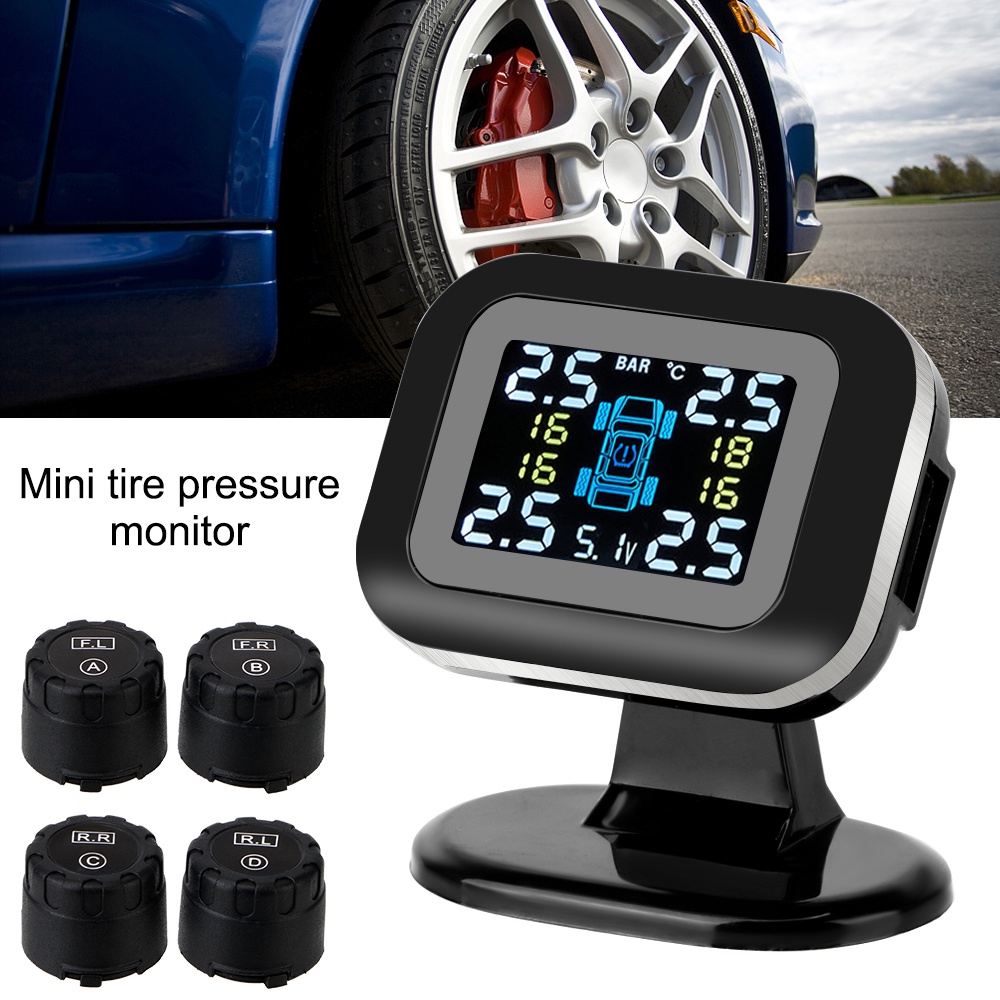 Hệ Thống Giám Sát Áp Suất Lốp Xe Hơi TPMS Với Màn Hình LCD Hiển Thị Cổng USB