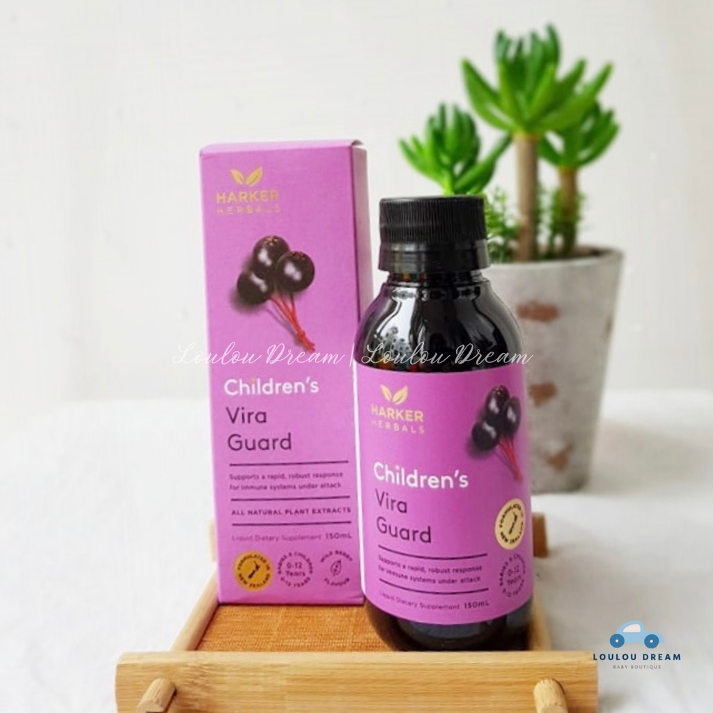 Siro Harker Herbals hồng tím Vira Guard tăng đề kháng cho bé 0-12 tuổi
