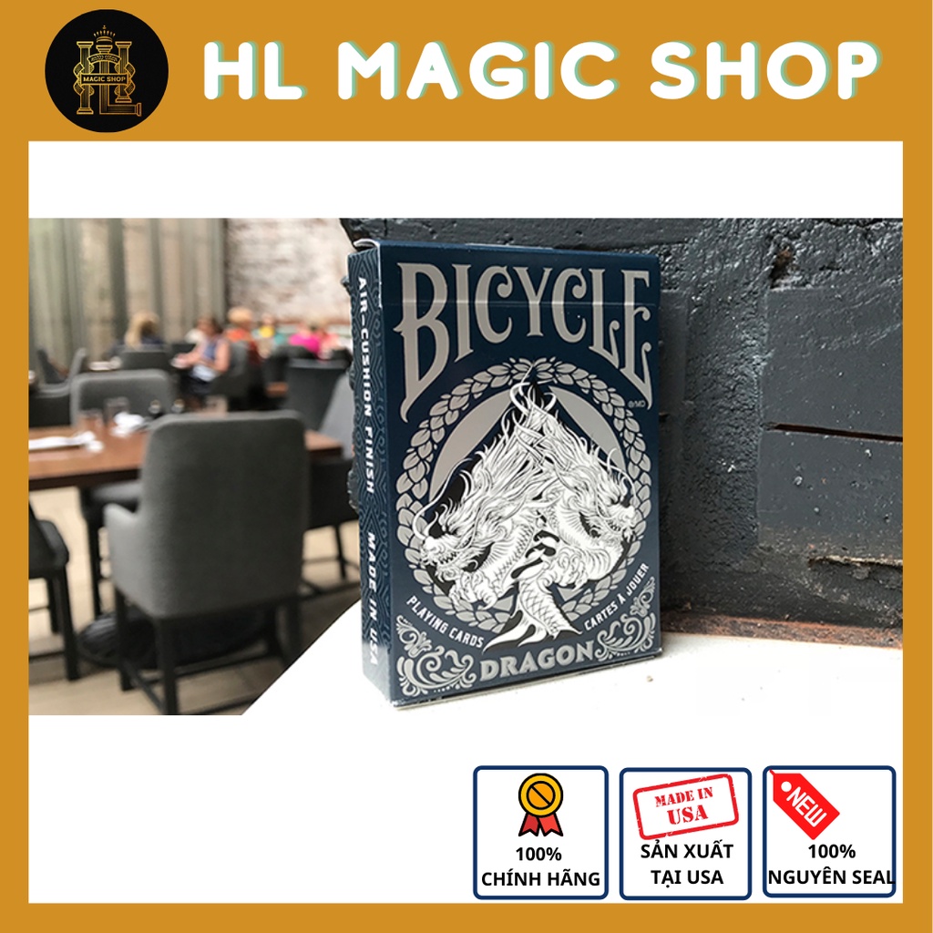 Bộ bài tây, bài ảo thuật Bicycle Dragon Playing Cards (Blue) by USPCC - Bài Mỹ - Hàng Chính Hãng