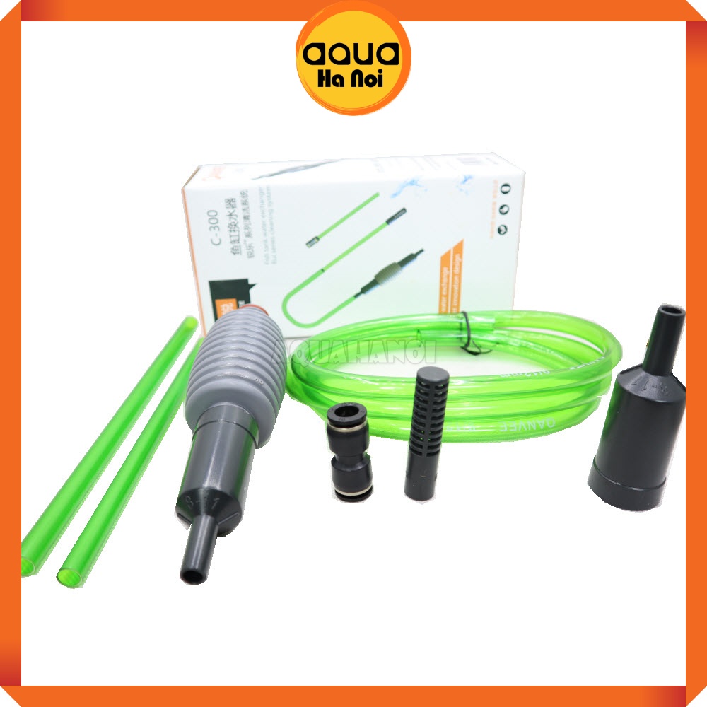 Bơm tay Qanvee C300/C600 thay nước hồ cá thủy sinh - hút cặn đáy phân cá cảnh siêu tiện lợi