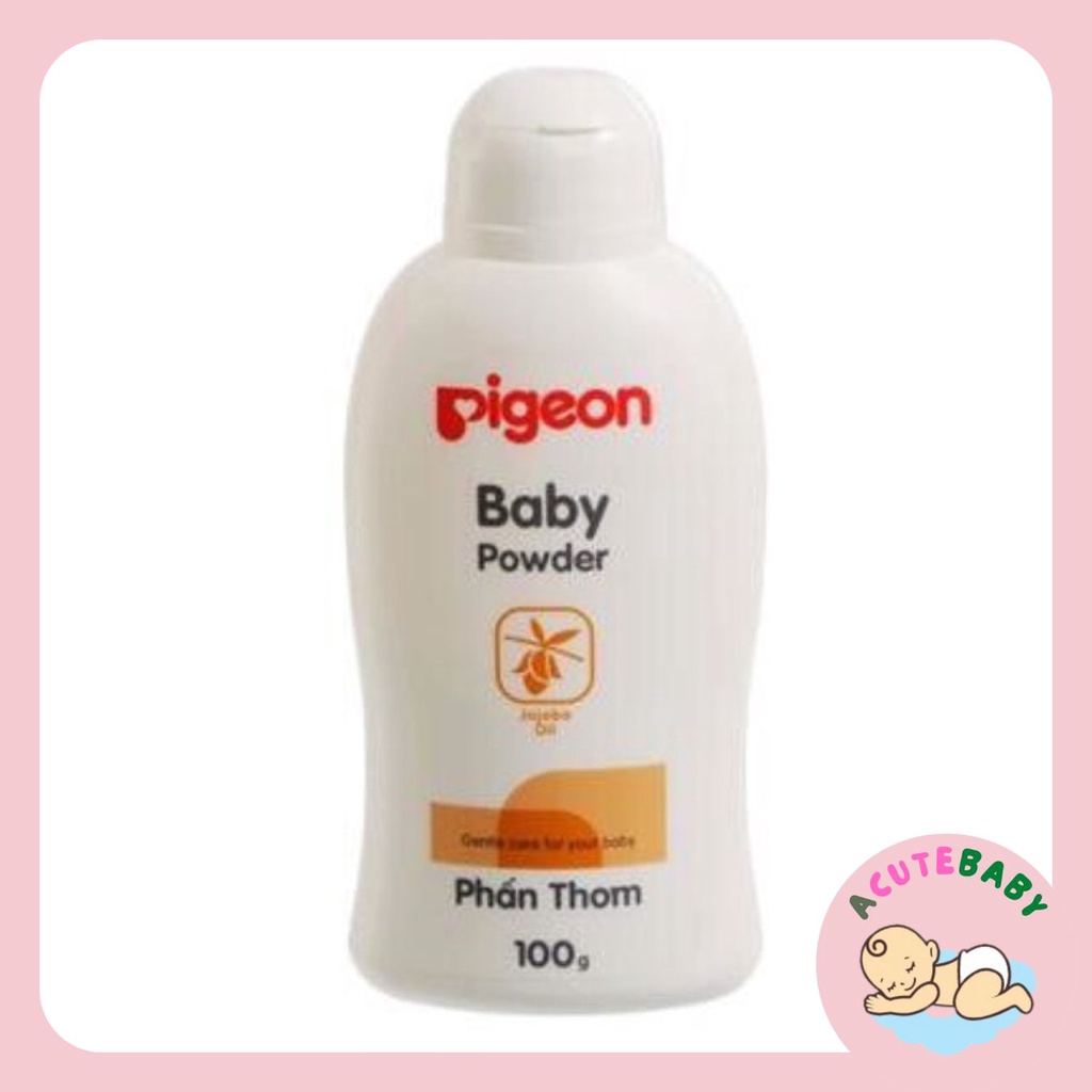 Phấn thơm pigeon cho bé chống rôm sẩy hăm tã loại tinh dầu Jojoba 100g - VUBABY
