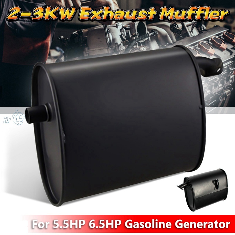 Ống giảm thanh xả khí ga 2-3KW màu đen dành cho máy phát điện xăng 5.5HP 6.5HP 3500W 4000W