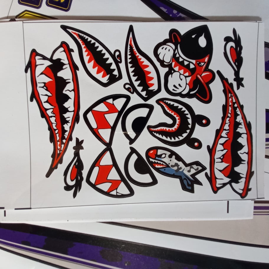 Tem tấm sticker răng cá mập kt 20x25cm