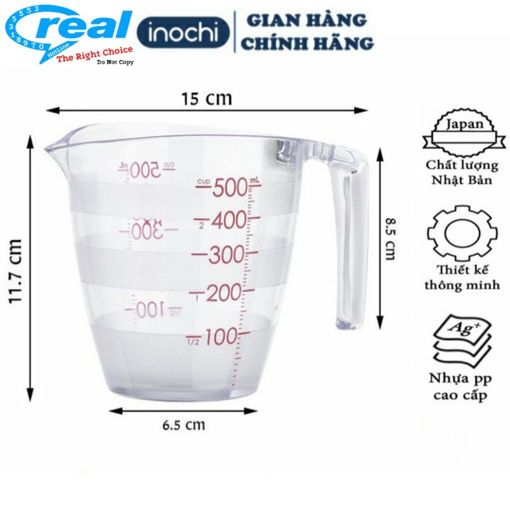 Ca đong chia vạch dung tích 200ml và 500ml ,Cốc đong dung tích chia vạch nhựa trong suốt siêu bền