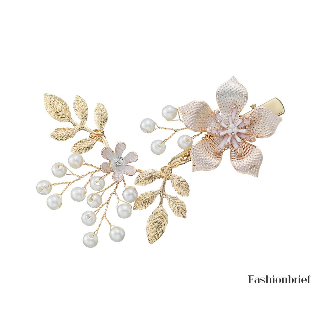 Kẹp tóc đính ngọc trai giả sang trọng cho cô dâu