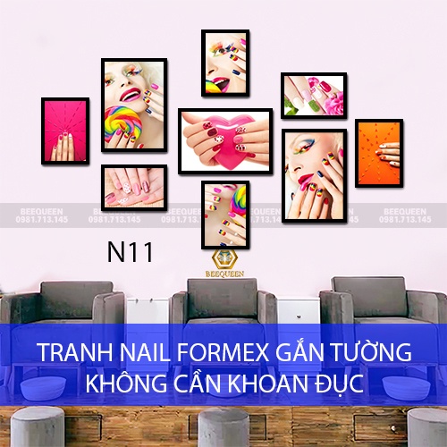 Album 20 bộ Tranh Nail - Tranh Tiệm Nail Gắn Tường - Không Cần Khoan Đục