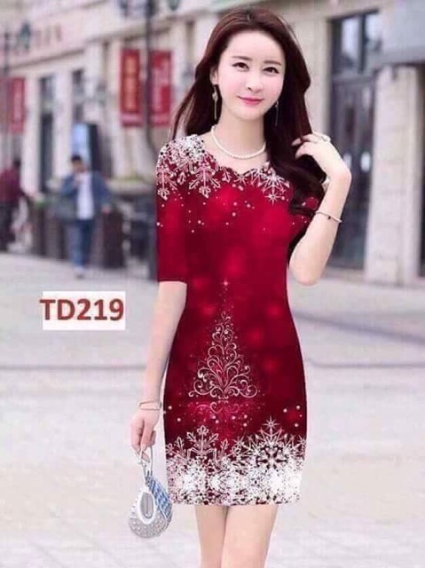 Đầm in hoa 3D cao cấp