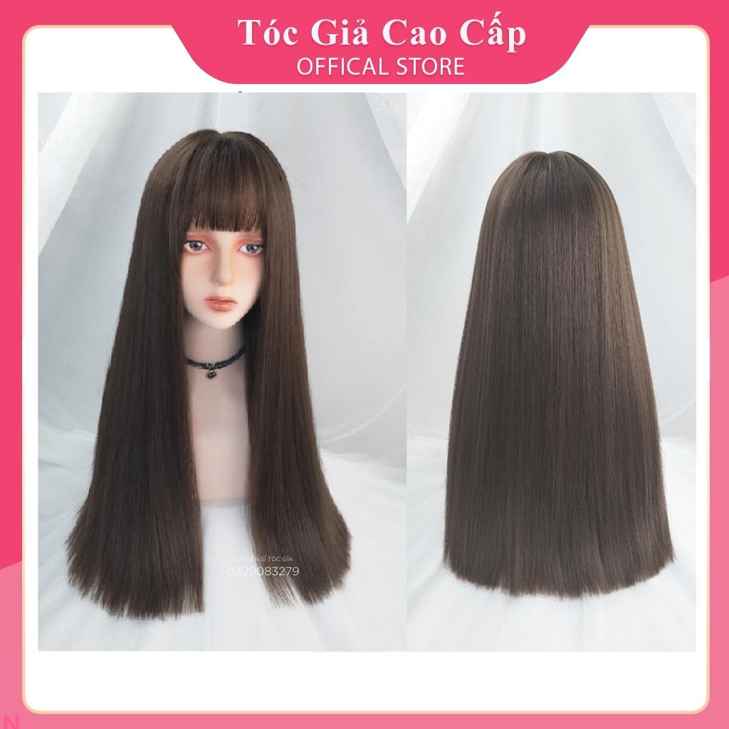 Tóc giả nữ nguyên đầu thẳng màu vàng tây, mã z7007. tặng kèm lưới trùm tóc