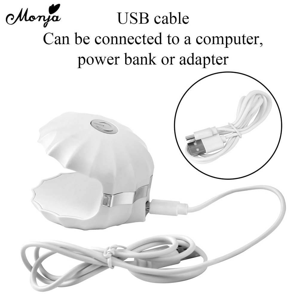 Đèn sấy sơn móng tay mini Monja 18w hình vỏ sò độc đáo nhỏ gọn