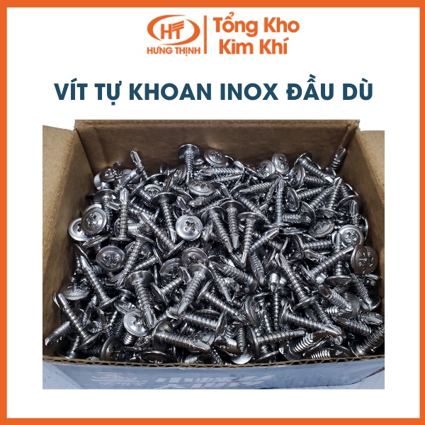 Vít Tự Khoan Inox Đầu Dù 1Kg Kích Thước 1,3-5cm Chất Lượng Cao