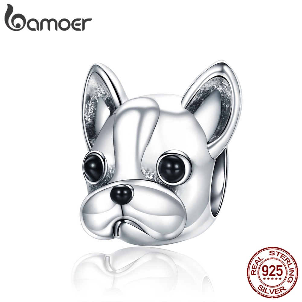 Hạt Trang Sức Bamoer Hình Cún Bằng Bạc Dùng Để Thủ Công Trang Sức