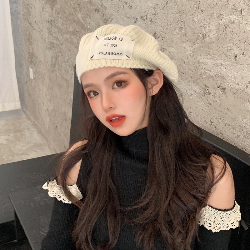 Mũ Beret Len Dệt Kim Phong Cách Thời Trang Hàn Quốc Dành Cho Nữ