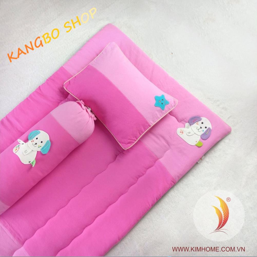 [KimHome] Bộ nệm gối cho bé đi nhà trẻ chất liệu cotton xốp chần gòn thoáng mát thương hiệu Kim Home giá tốt