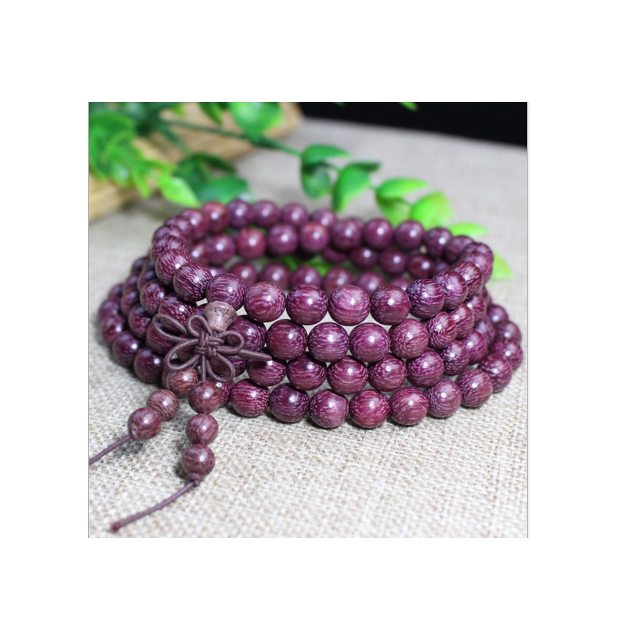 Vòng tay nam nữ 108 hạt 6-8 ly gỗ hồng VG15