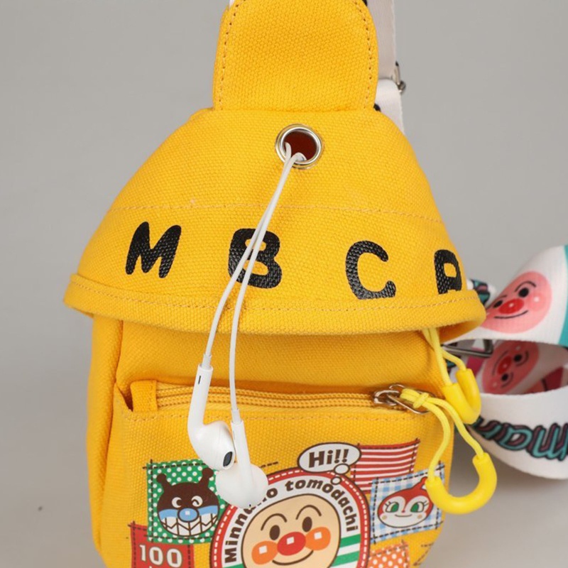 Túi Đeo Chéo Ngực Vải Canvas Họa Tiết Hoạt Hình Dành Cho Đạp Xe Ngoài Trời