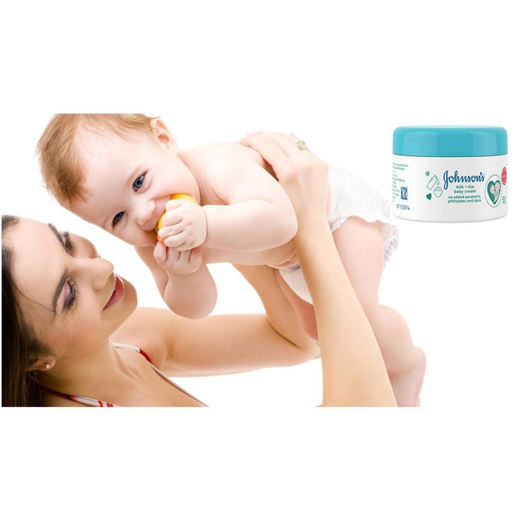 Kem Dưỡng Da Chiết Xuất Sữa Và Gạo Johnson's Milk And Rice Baby Cream 50g