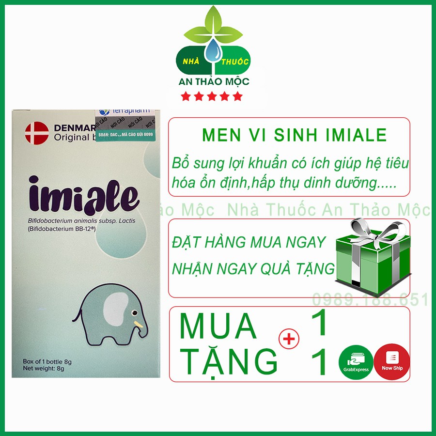 IMIALE Lợi Khuẩn Sống Giúp Bé Tăng Cường Tiêu Hóa Tốt,Hết Táo Bón,Nôn Trớ,Tiêu Chảy.Đan Mạch