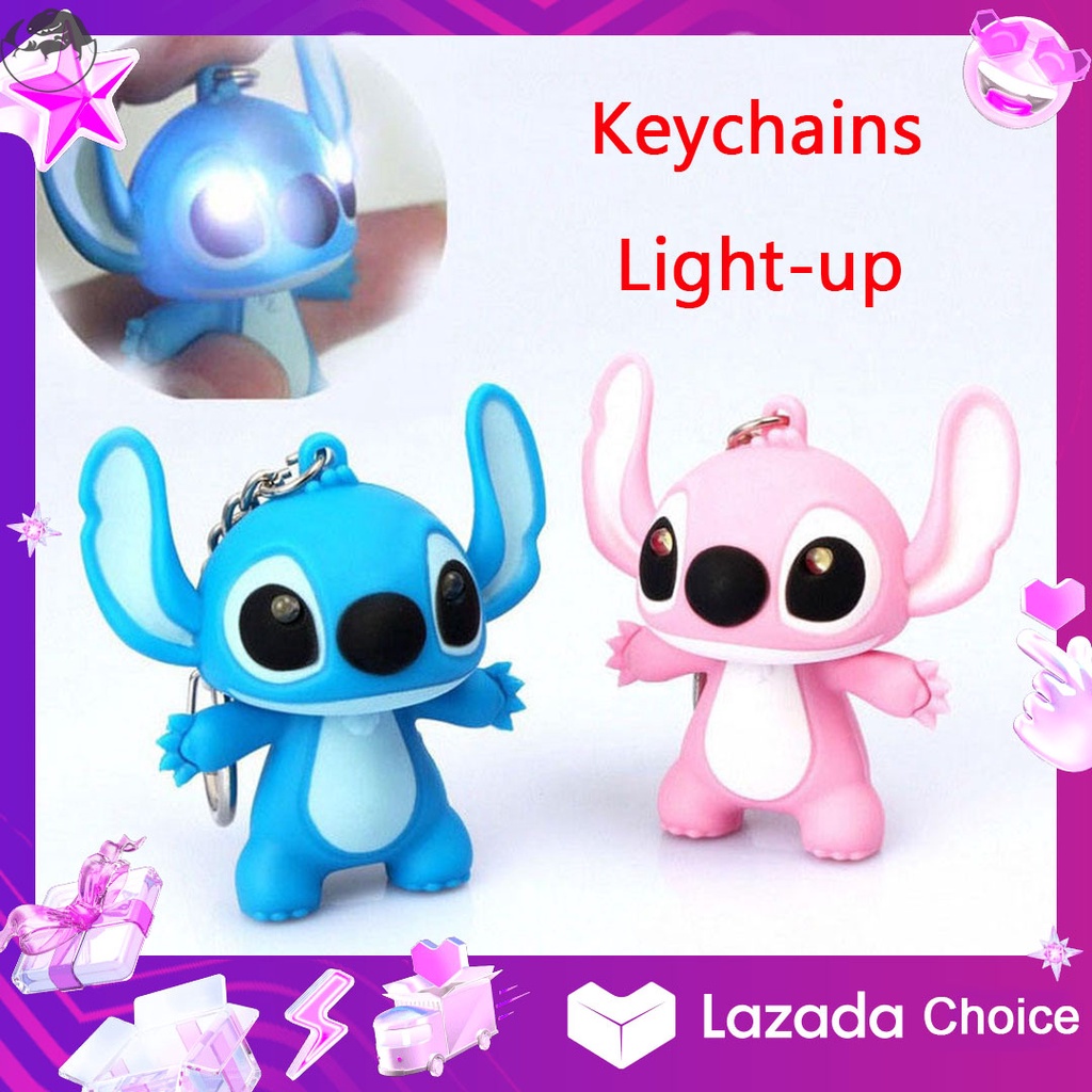 Móc Khóa Hình Lilo Và Stitch Hoạt Hình Có Đèn Led