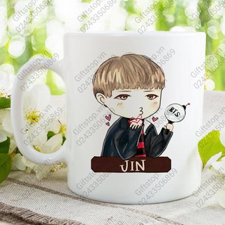 Cốc Sứ in hình nhóm nhạc BTS theo yêu cầu Jin Army