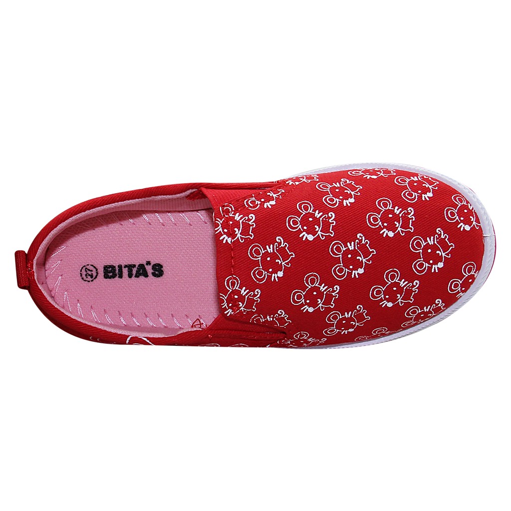 Giày vải Bita's bé gái GVBG.79 (Đỏ+Hồng+Xanh jean)