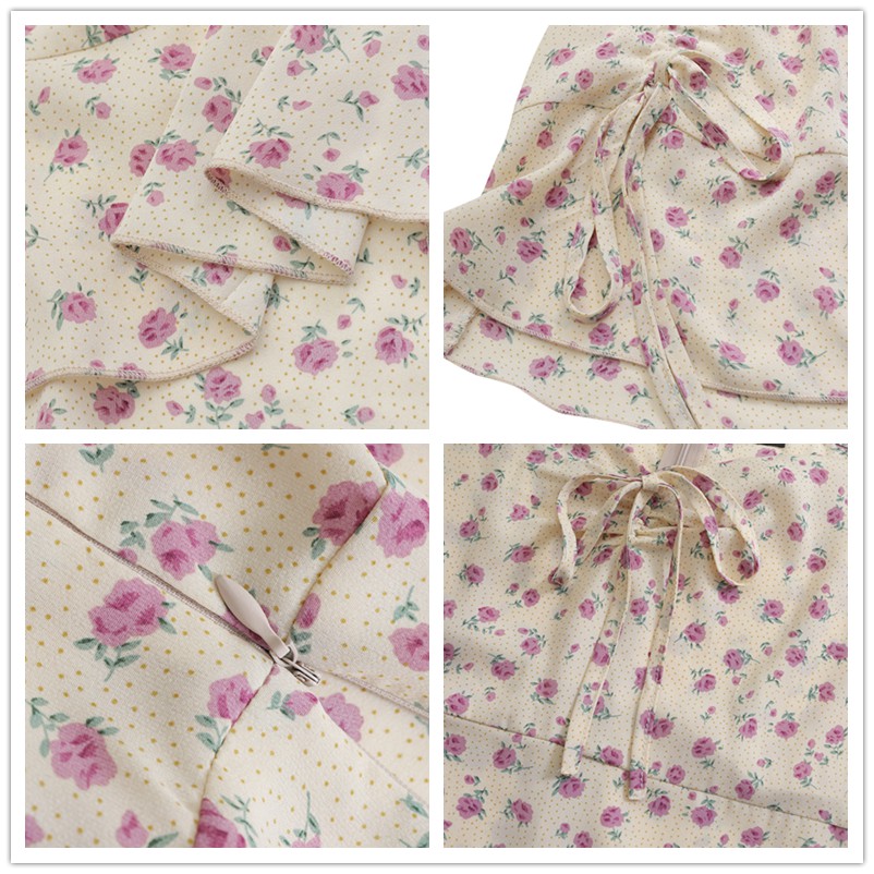 Đầm Vonda Tay Dài Hoạ Tiết Hoa Thiết Kế Dây Rút Phong Cách Hàn Quốc | BigBuy360 - bigbuy360.vn