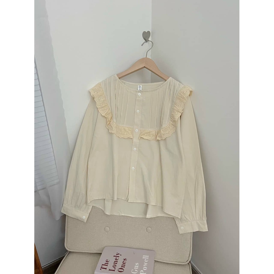 Áo babydoll tay bèo tiểu thư hàng QCCC loại 1 A0009 hihishophaha