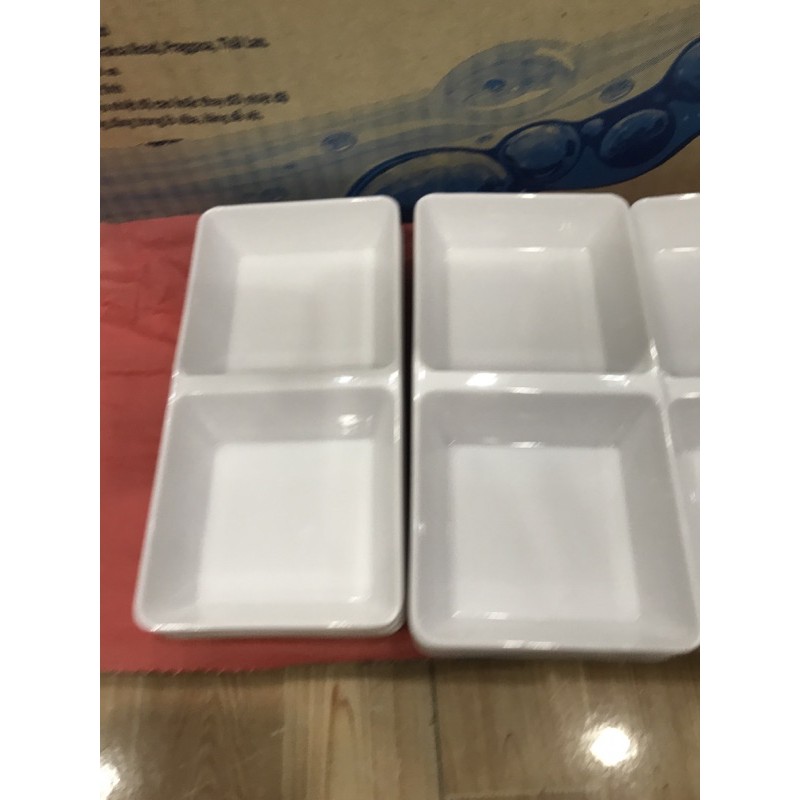 chén  nước chấm 2 ngăn melamin