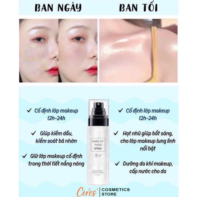 Xịt Khoá Nền 𝑭𝒓𝒆𝒆𝒔𝒉𝒊𝒑 Xịt Khoá Makeup Giữ Chặt Lớp Trang Điểm - Makeup Fixer Spray