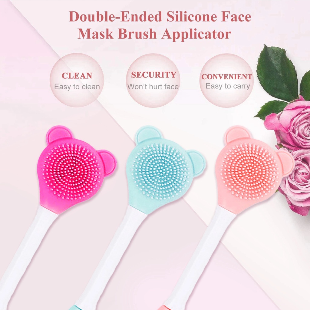 1 Cọ Silicon Mềm Hai Đầu Dùng Đắp Mặt Nạ Chăm Sóc Da Chuyên Nghiệp