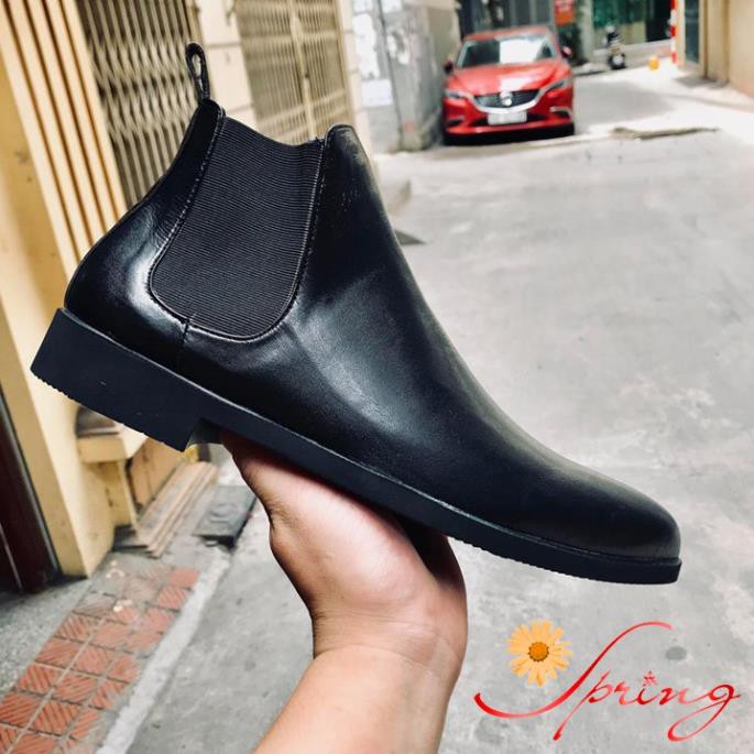 Giày Boot Nam Tăng Chiều Cao Cao Cấp Chelsea Boot màu đen -o97 ! :