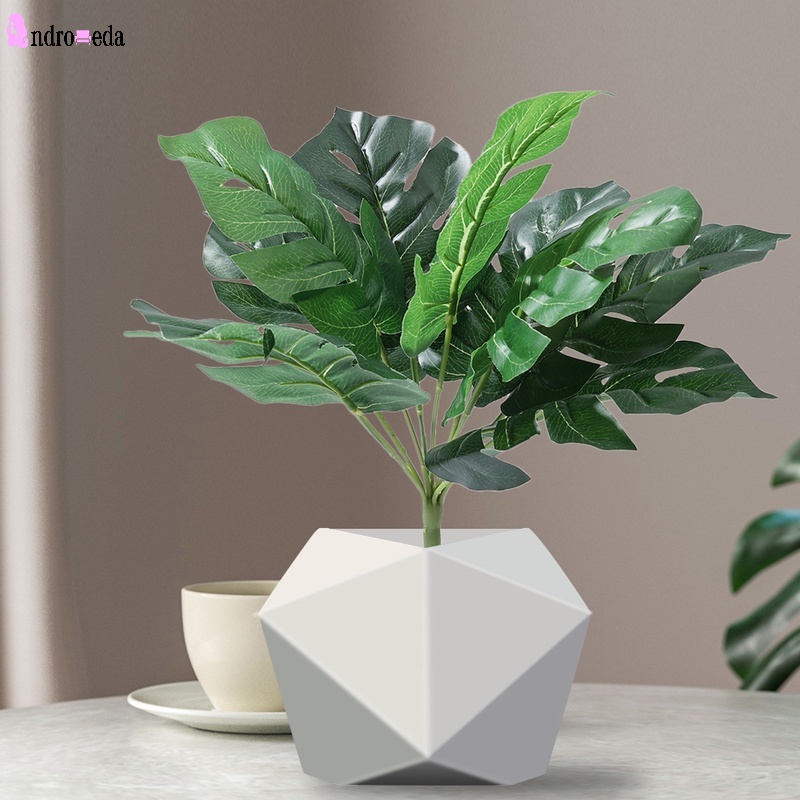 1 Lá Cọ Nhân Tạo Monstera 9 Lá Xanh Trang Trí Văn Phòng/Sân Vườn/Văn Phòng