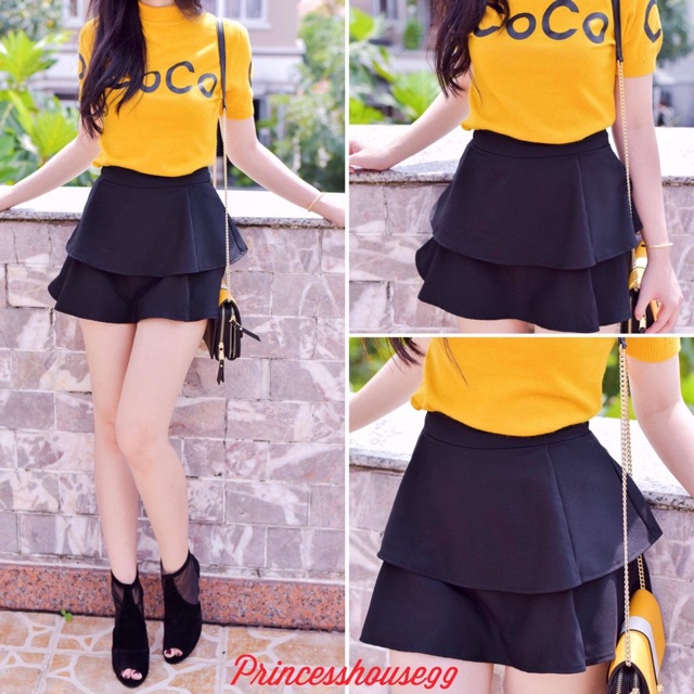 Chân váy 2 tầng, Vải tuyết mưa, Có may kèm quần bên trong | BigBuy360 - bigbuy360.vn