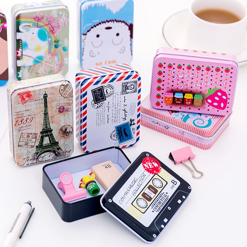 Hộp Thiếc Đựng Quà Nhỏ Nhắn Phong Cách Hàn Quốc Dễ Thương | BigBuy360 - bigbuy360.vn