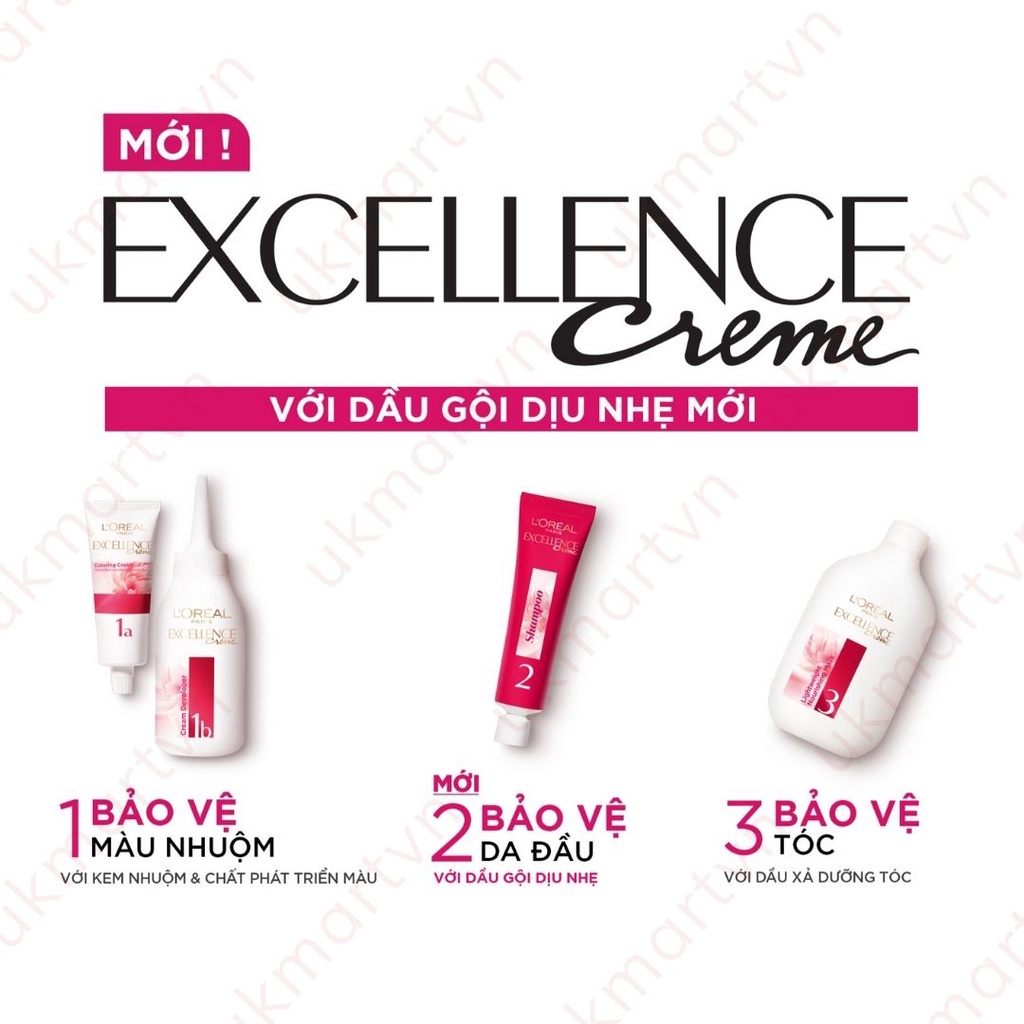 Thuốc Nhuộm Tóc Loreal Phủ Bạc Đủ Màu L'Oreal Paris Excellence Fashion Dưỡng Tóc &amp; L'Oreal Paris Excellence Crème