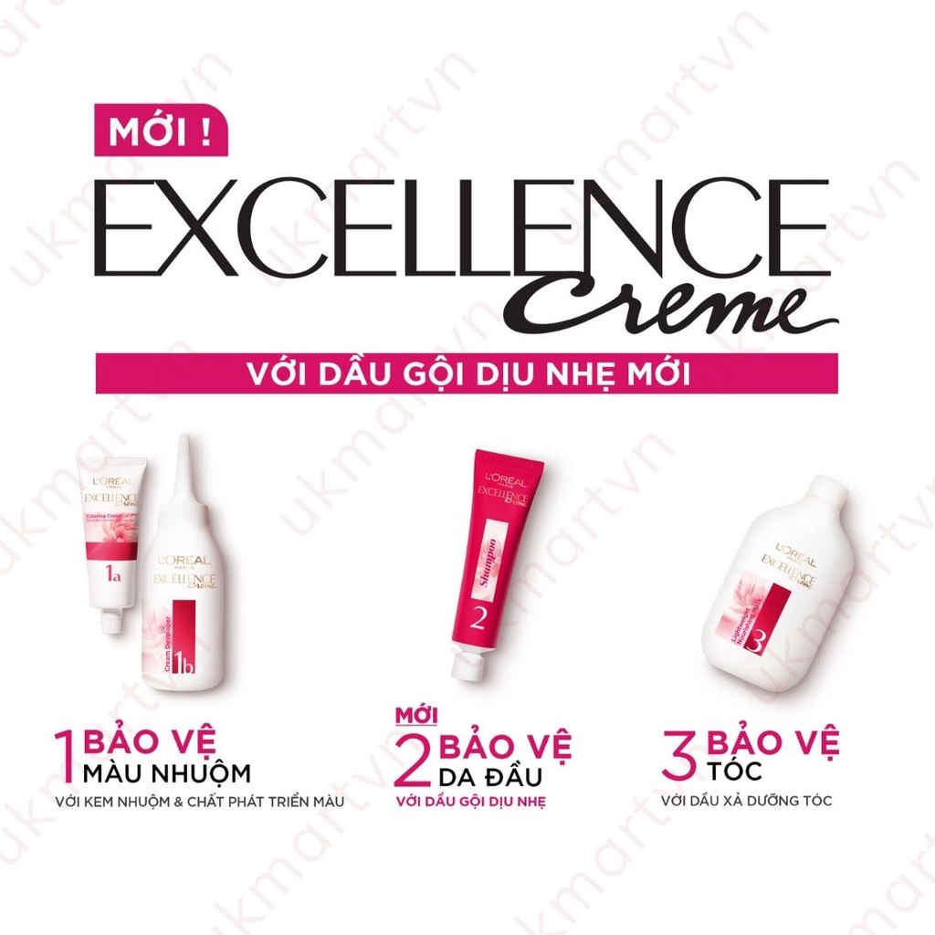 Thuốc Nhuộm Tóc Loreal Phủ Bạc Đủ Màu L'Oreal Paris Excellence Fashion Dưỡng Tóc & L'Oreal Paris Excellence Crème